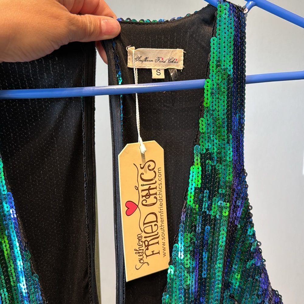 Sequin Mermaid blue/green dress - Picture 8 of 13